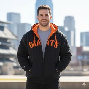 Stitches‎ Athletic Gear San Francisco Giants Quilted Full Zip Hoodie - Size XL